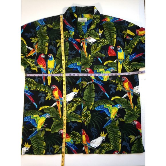 Mens Hawaiian Shirt Bill Blass Tropical Birds Colorful red green yellow- XXL 2XL - Picture 8 of 8